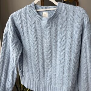 Joie Soft Blue Cable Knit Sweater